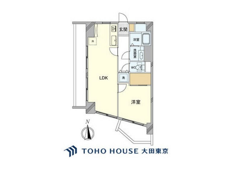 間取り図 1LDK、専有面積41.05m2、バルコニー面積10.83m2