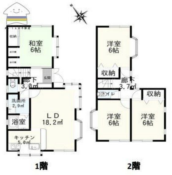 4LDK＋WIC水周りの動線がよい間取りです