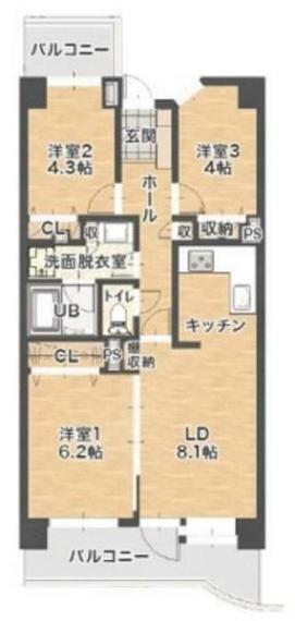 間取り図 リビング中心の新生活。光を取り入れる開放的な設計で居心地の良い時間を演出します。 万人に受け入れられる使いやすい設計ですね。