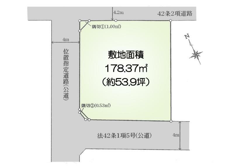 区画図 陽当り・通気性共に良好な人気の角地＾＾