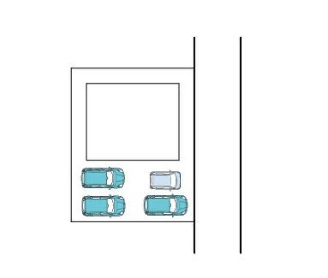 駐車場 駐車スペースは3台となっておりますが、車種や停め方により4台可能です、ぜひご家族全員でお越し下さい。