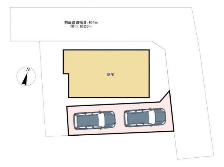 区画図 【区画図】区画図の様子。リフォーム後の区画図の様子です。普通車で縦列2台駐車可能になります。木更津東ICまで約5分なので、車があるとより充実しそうですね。