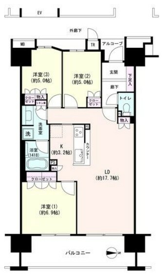 間取り図 【間取り図】79.31平米、3LDK