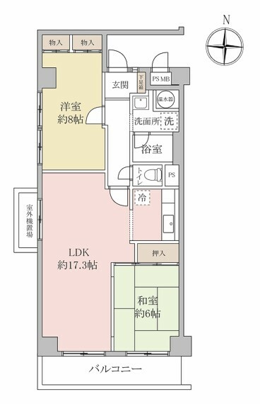 間取り図 ■10階建て8階部分の住戸につき眺望良好です！■南西角部屋で陽当たり・通風良好です！