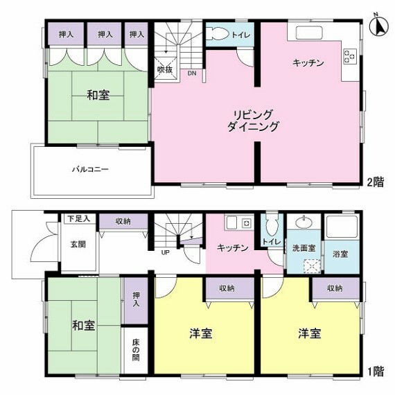 間取り図 全部屋南向きの4LDK