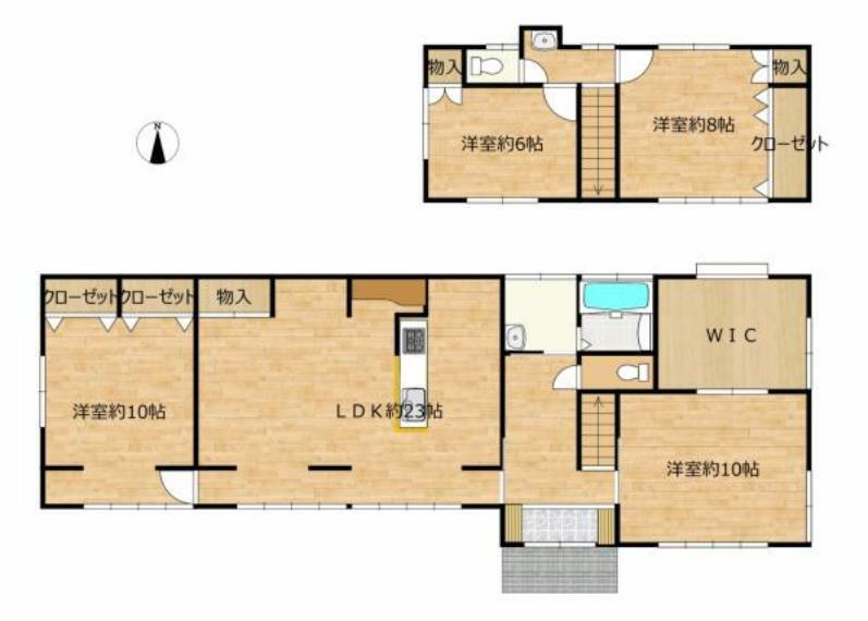 間取り図 【リフォーム後間取図】6DKの間取りを4SLDKへ変更しています。各居室二面採光のため日中は光が入り明るく風通しも良いです。