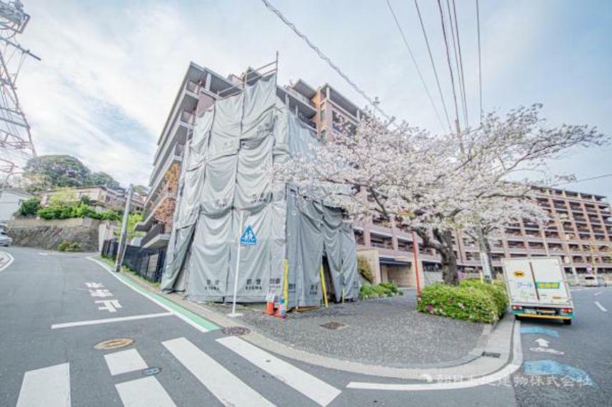 現況外観写真 おうちの前面道路は交通量の少ない生活道路で駐車もらくらく。車庫入れ苦手なママや小さなお子様も安心です　何気ない日常の中でストレスの少ない生活はふとした時に大きな満足をきっとあたえてくれます!!