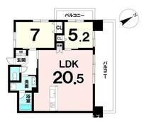 2LDK！LDK20.5帖・角部屋！10階建て8階部分！旭橋駅まで徒歩7分！