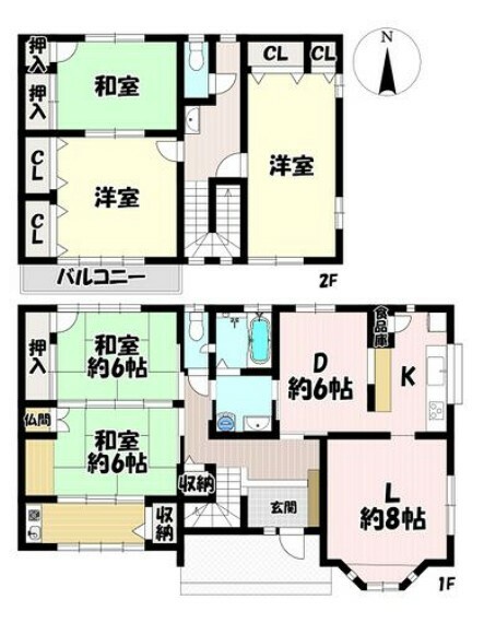 間取り図 5LDK 随所に収納スペースを確保