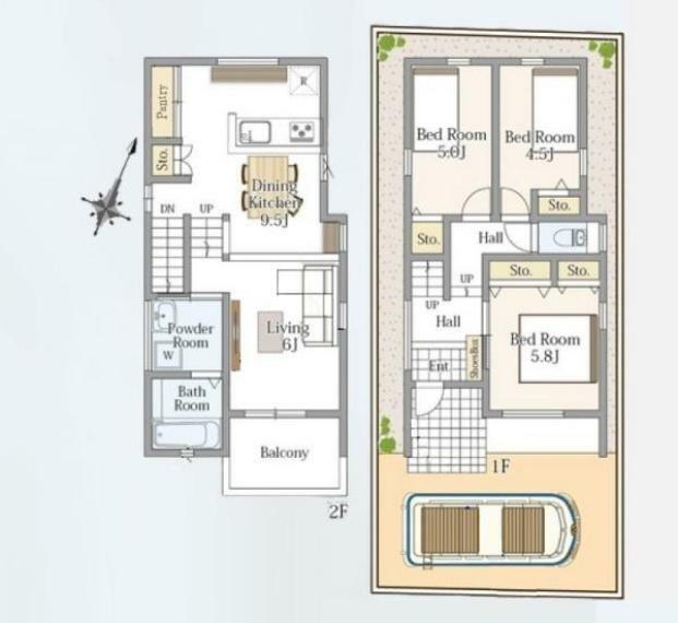 間取り図 ■リビング中心の新生活。光を取り入れる開放的な設計で居心地の良い時間を演出します。