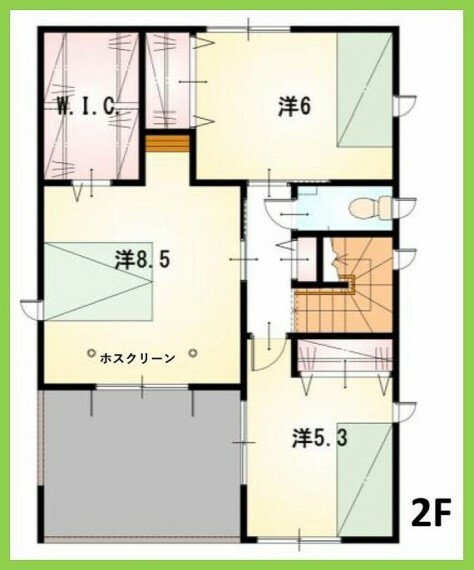 間取り図 広々としたインナーバルコニーなので、急な雨でも安心です！