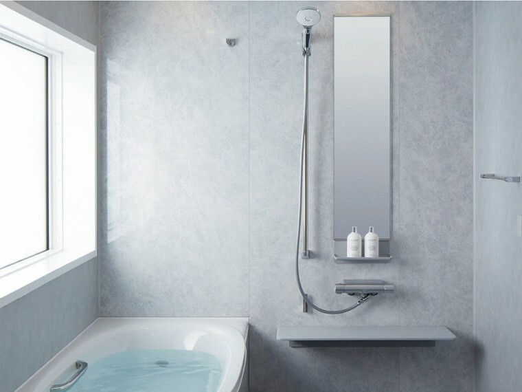 【AX】浴室  毎日のバスタイムをやすらぎの時間にしてくれるバスルーム。 高性能でお手入れが楽な素材を使用し、いつもきれいなバスルームをサポートします。