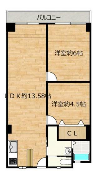 間取り図 【間取図】同じマンションの同じような間取タイプであっても、眺望や日当たりなどは各部屋ごとに異なります。リフォームの有無で内装の印象もまったく違いますので、ぜひとも現地でご確認ください。