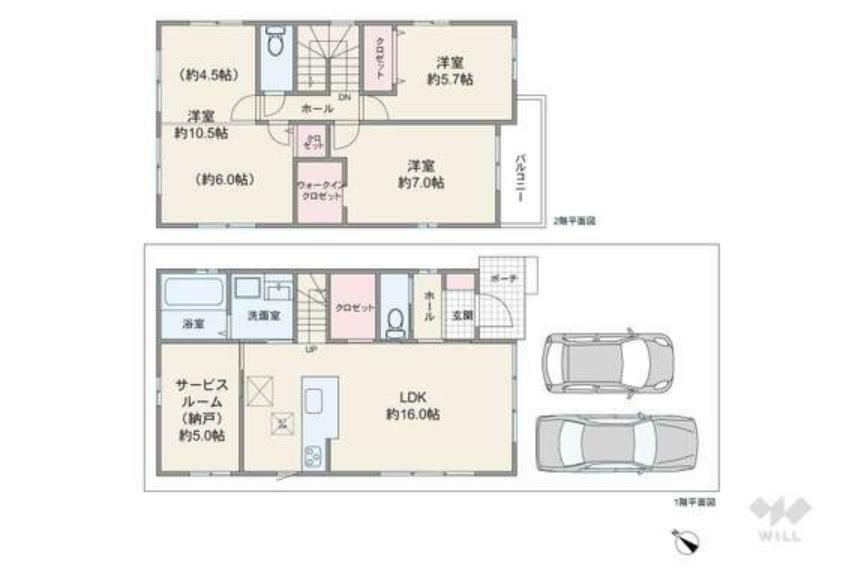 間取り図 間取りは延床面積101.43平米の4SLDK。