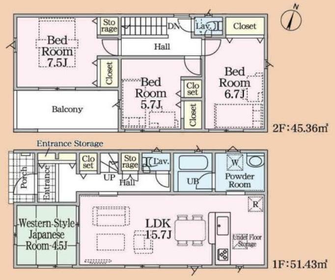 間取り図 効率的かつ暮らしのことをしっかり考えた間取りです