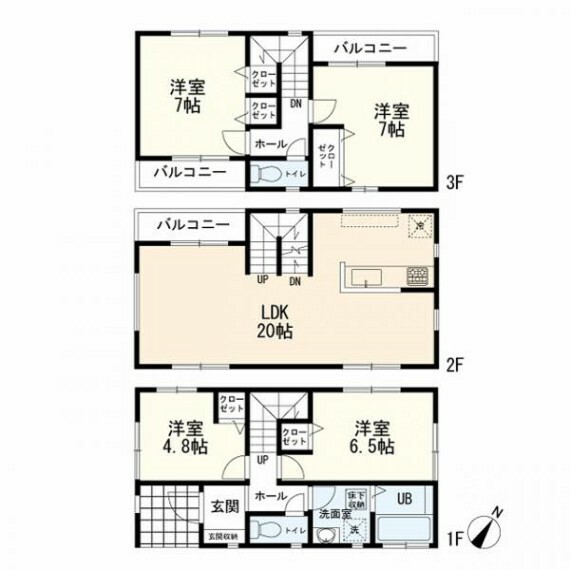 間取り図 2号棟間取図　4LDK