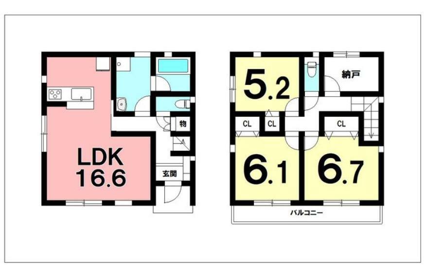 間取り図 3LDK＋納戸、オール電化、浴室暖房乾燥機、南向きバルコニー【建物面積89.50m2（27.07坪）】