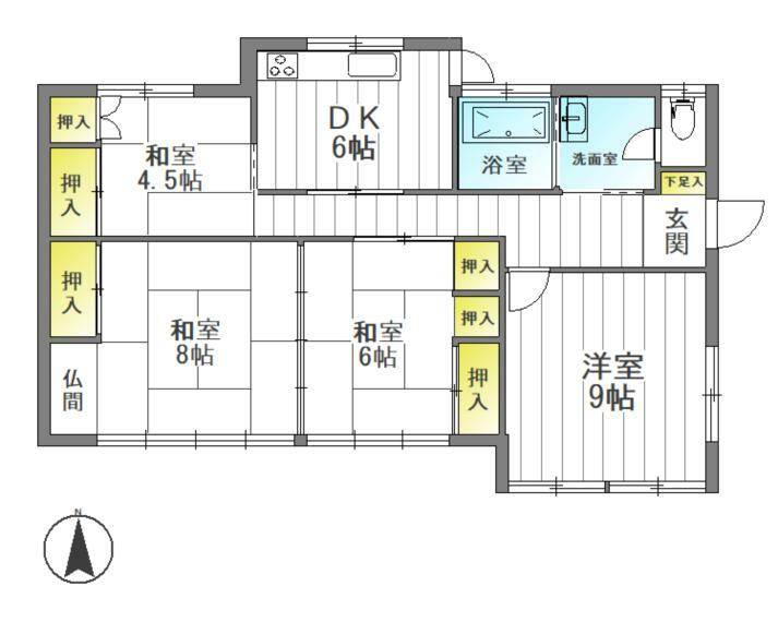 間取り図 【間取り】4DKの広々平屋！平屋なので生活動線がシンプルで掃除もしやすいです！