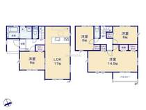 ～間取り変更も可能なプラン～<BR/>・2階14.5帖の洋室は間仕切りを造る事で2部屋に分ける事が可能。<BR/>・ご家族の状況に応じて部屋の数を変更できるプランです。