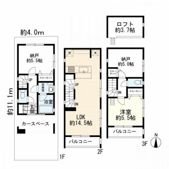 間取り図 1LDK＋2S