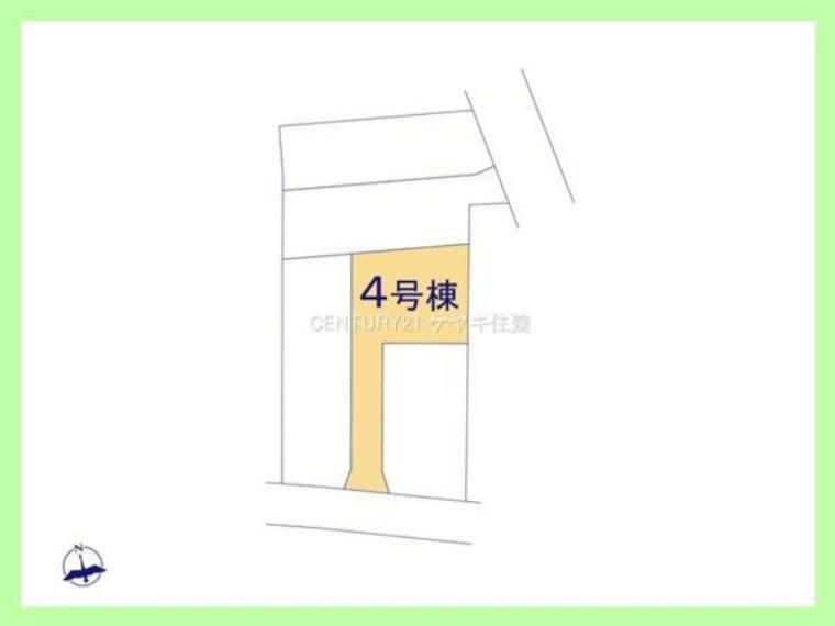 区画図 4LDK。土地146.15平米（44.21坪）建物98.01平米（29.64坪）。 家族が集い、寛ぐ暮らしの空間。将来に渡って住みやすく、プランニングを重ねて設計された間取り。