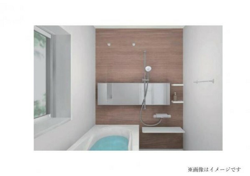 【浴室】リクシルAXR0505GRUアクセントパネル:ウォールナット柄（3号棟）