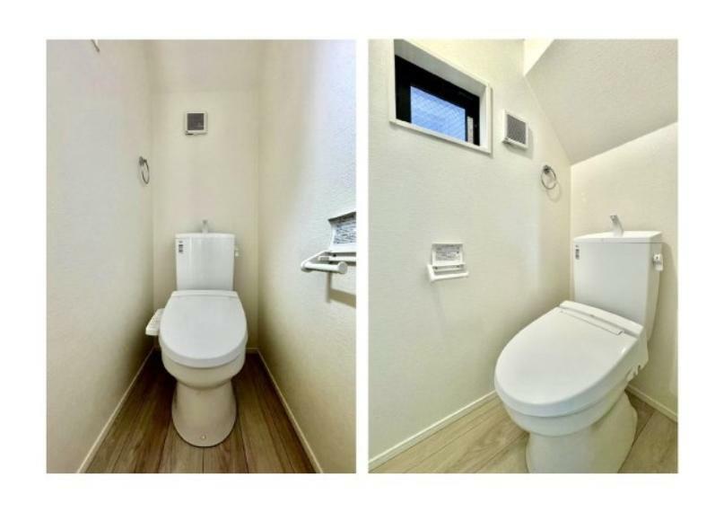 トイレ 【トイレ×2】 温水洗浄便座機能付きトイレ。温水洗浄便座は清潔にお使いいただくための大切なアイテムです。