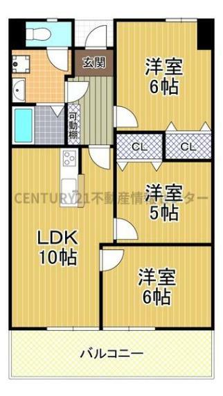 間取り図 室内フルリフォーム物件！・和室→洋室へ変更・クロス、フローリング、フロアタイル・CF張替・キッチン、お風呂、トイレなどの水回り全て新調・分電盤、建具、給湯器新調・ハウスクリーニング仕上げ等