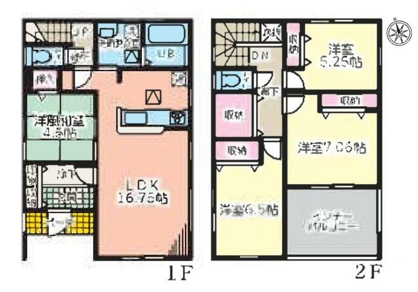 間取り図 【2号棟間取り図】4LDK　建物面積110.12平米（33.36坪）