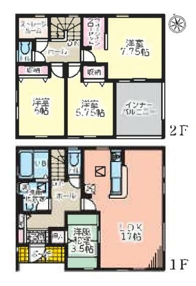 間取り図 【4号棟間取り図】4SLDK＋WIC　建物面積108.06平米（32.74坪）