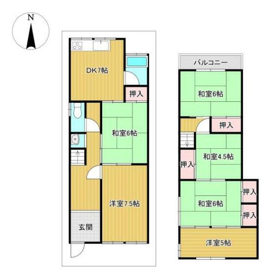 東大阪市吉田1丁目(5LDK)の間取り