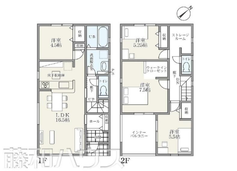 間取り図 2号棟　間取図　【春日井市岩成台9丁目】