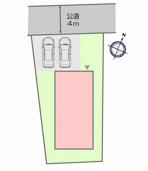 区画図 並列2台駐車OK！