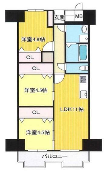 間取り図 間取り:3LDK