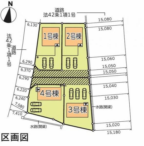 区画図 3号棟　駐車2～3台！安達駅・徒歩5分で通勤やお出かけにも便利です！