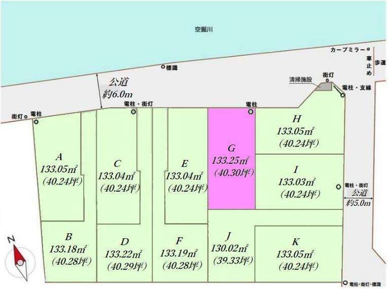 土地図面 対象区画はG区画です