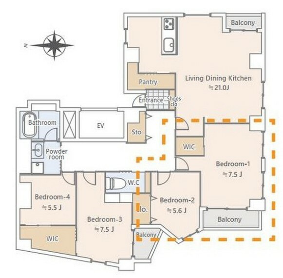 間取り図 4LDK124平米