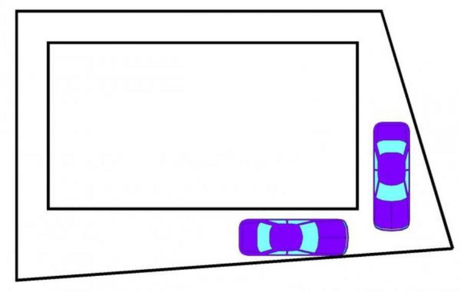 区画図 【区画図】駐車場2台分になります。車種によっては縦列駐車可能です。