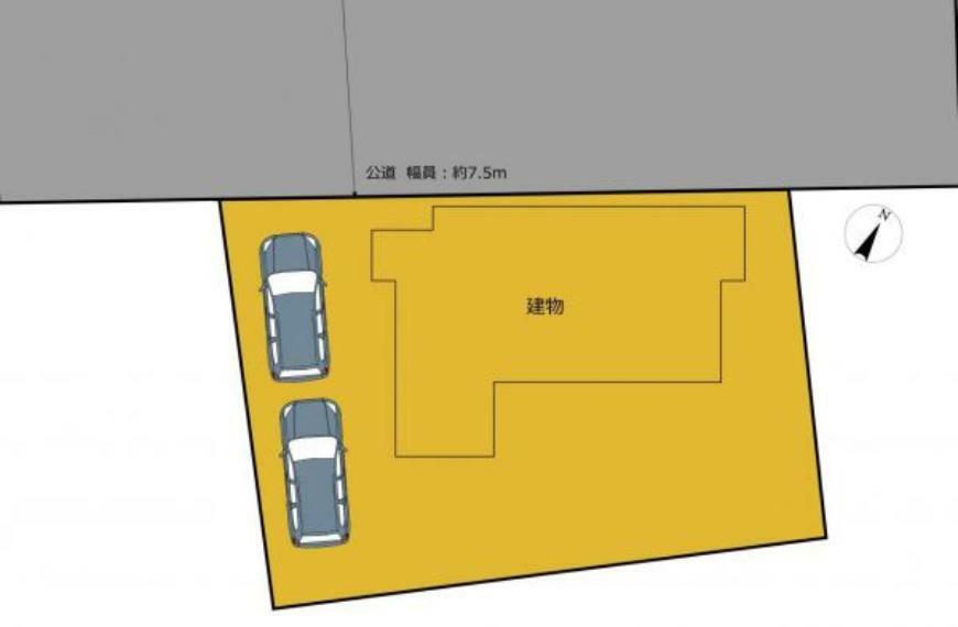 区画図 【リフォーム中】倉庫を解体し、ゆったり2台駐車可能に致します。