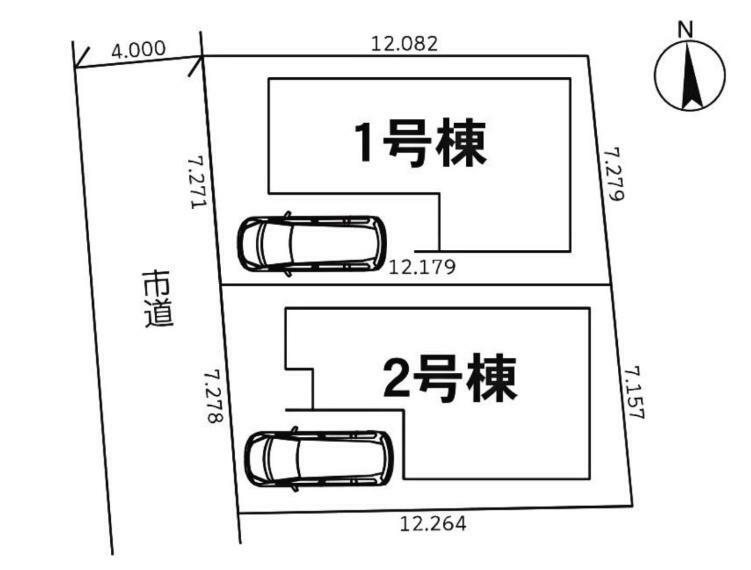 土地図面 1号棟になります。　