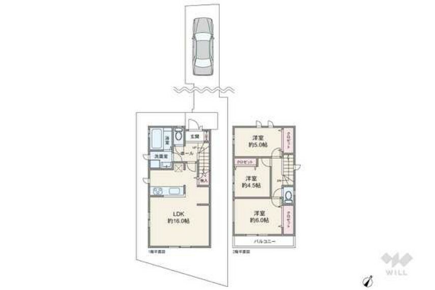 間取り図 間取りは延床面積78.25平米の3LDK。