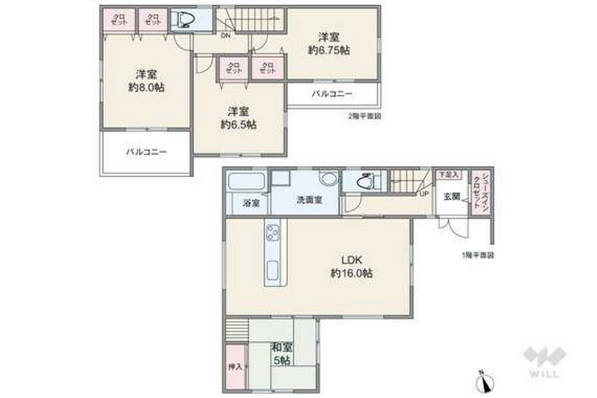 間取り図 間取りは延床面積100.44平米の4LDK。