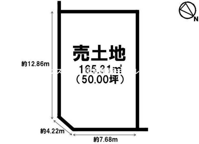 土地図面 【建築条件なし！】通風・採光良好の東向き角地　すれ違いも楽々の前道約6m　志津小学校まで徒歩5分