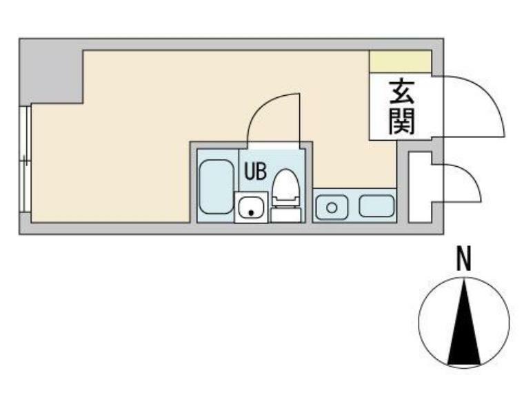 札幌第一パークハイツ(1K) 2階の間取り
