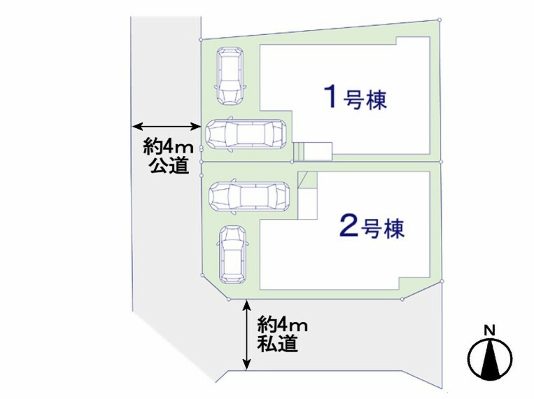 区画図 1号棟になります。　