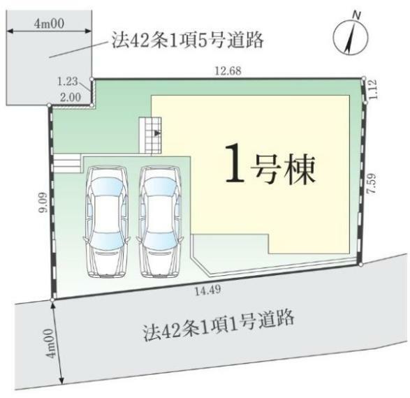 区画図 【区画図】カースペース2台あり ～お車での来客にも対応できますね