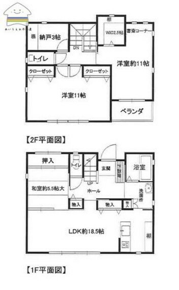 間取り図 3SLDK＋WIC水周りの動線がよい間取りです