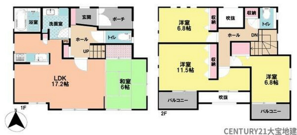 間取り図 ■4LDK＋小屋裏収納 ■吹き抜けのある明るいリビング