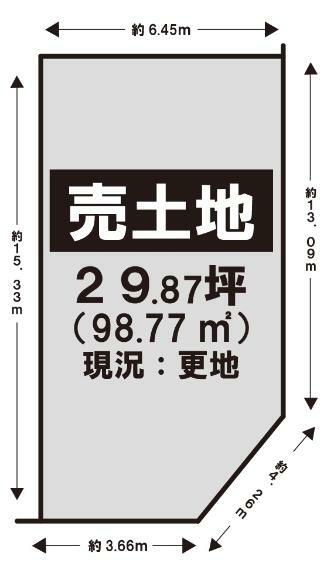 区画図 【1号地】土地価格1882万円、土地面積98.77平米