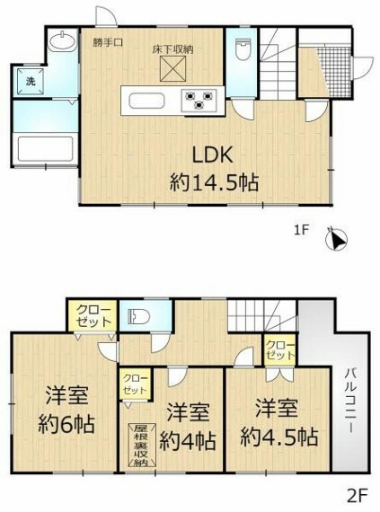 間取り図 間取り3LDK、土地面積100.24m2、建物面積70.00m2